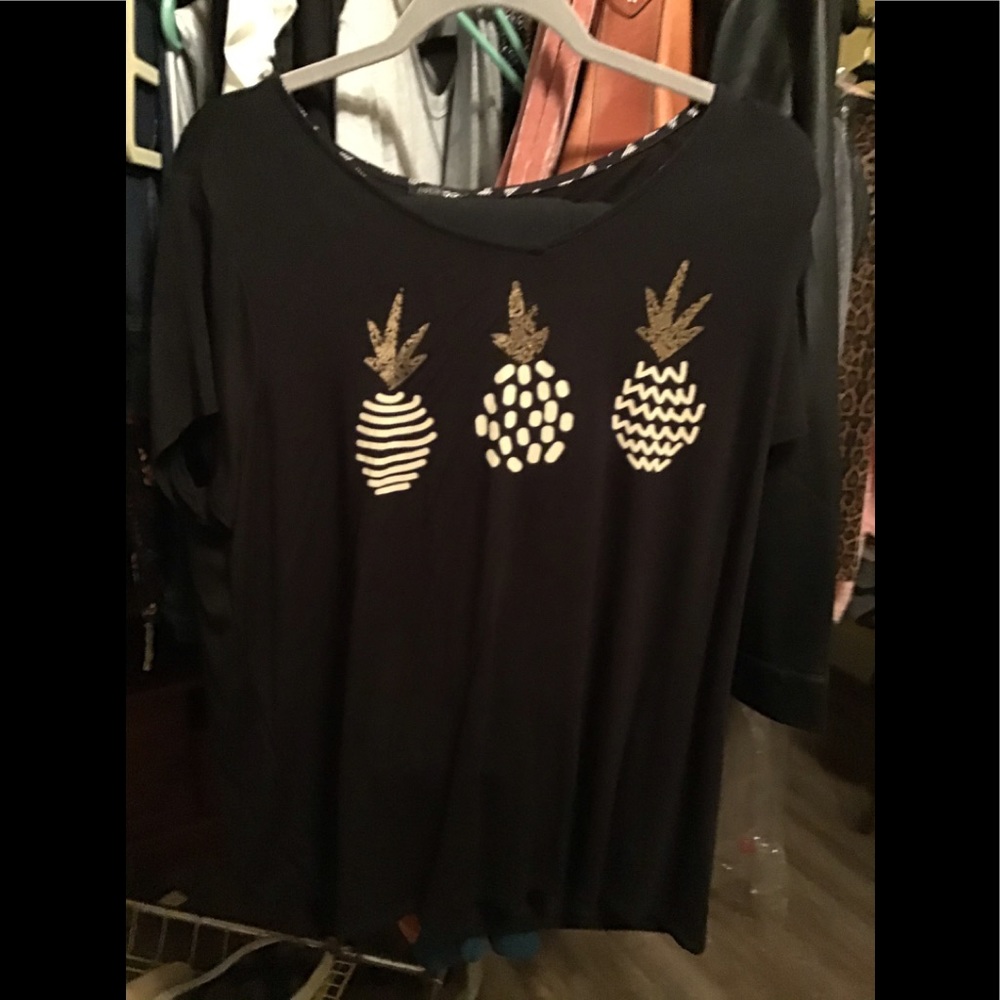 Black tunic top xl